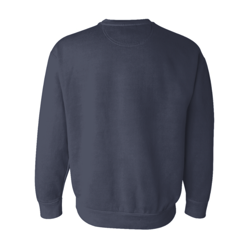 Embroidered Crew Neck Sweatshirt - Navy/White