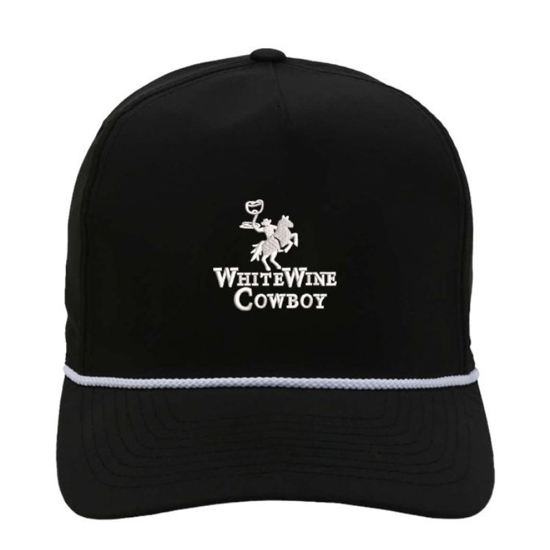 Embroidered Rope Hat - Black/White