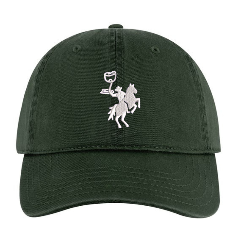 Embroidered Dad Hat - Dark Green/White