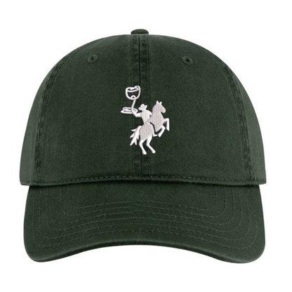 Embroidered Dad Hat - Dark Green/White