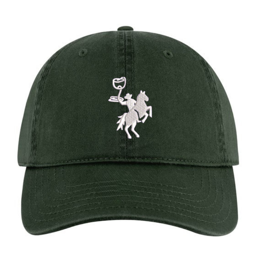 Embroidered Dad Hat - Dark Green/White