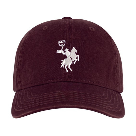 Embroidered Dad Hat - Maroon/White