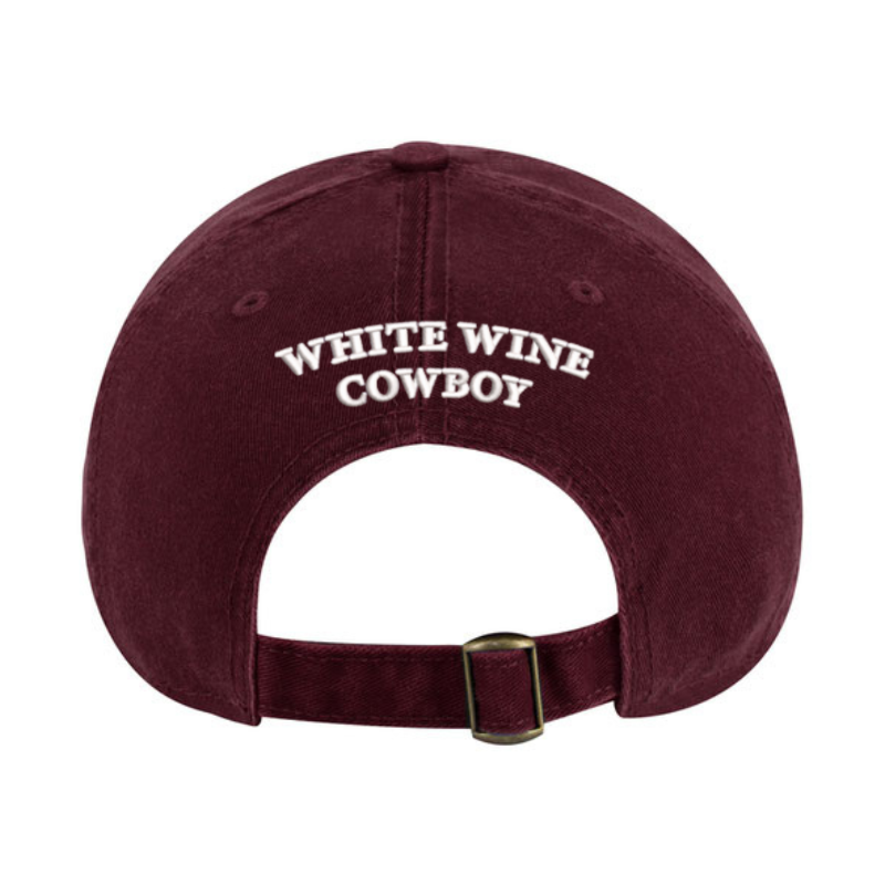 Embroidered Dad Hat - Maroon/White