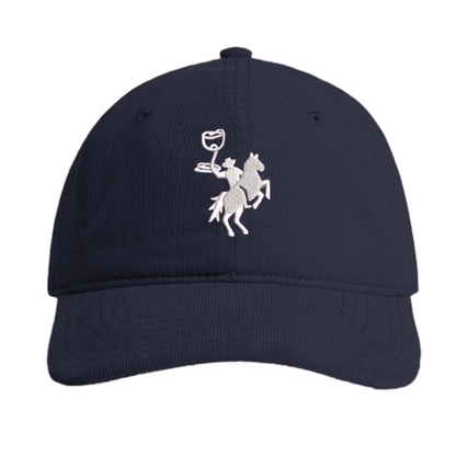 Embroidered Corduroy Dad Hat - Navy/White