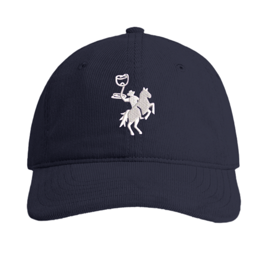Embroidered Corduroy Dad Hat - Navy/White