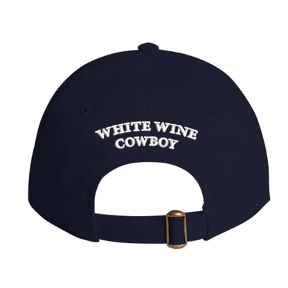 Embroidered Corduroy Dad Hat - Navy/White