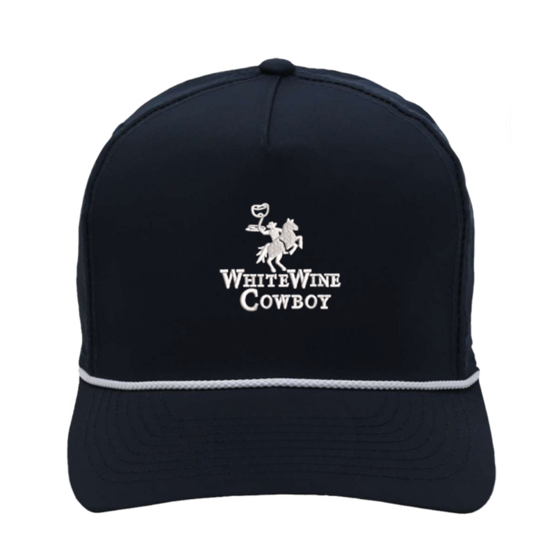 Embroidered Rope Hat - Navy/White