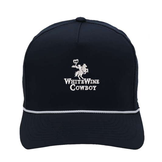 Embroidered Rope Hat - Navy/White