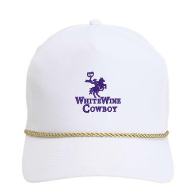Embroidered Rope Hat - Purple/Gold