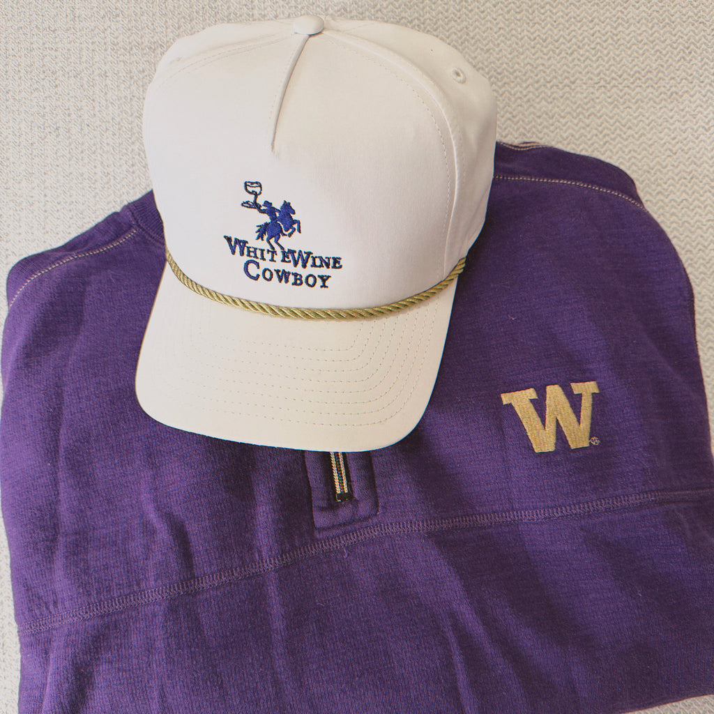 Embroidered Rope Hat - Purple/Gold