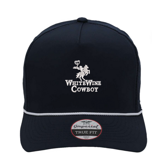 Embroidered Rope Hat - Navy/White