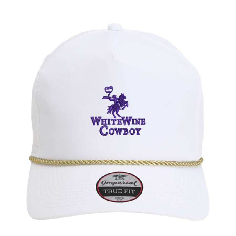 Embroidered Rope Hat - Purple/Gold
