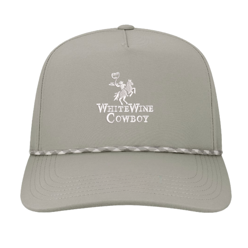 Embroidered Rope Hat - Grey